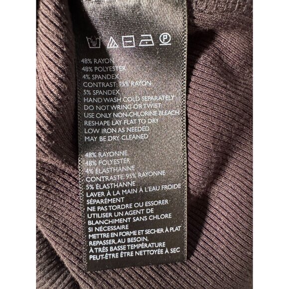 Free People Brown Ribbed LG Cold Shoulder Bodysuit With Mock Neck By Intimately - Picture 6 of 16